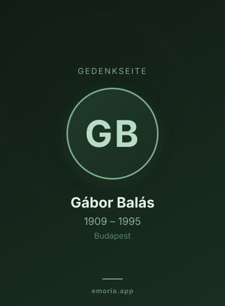 Gedenkportrait von Gábor Balás