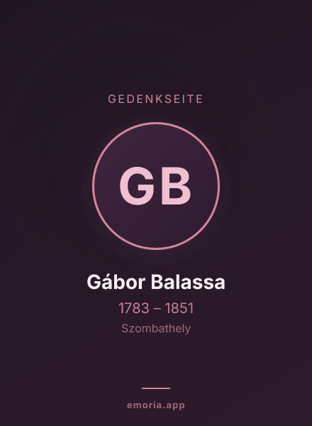 Gedenkportrait von Gábor Balassa