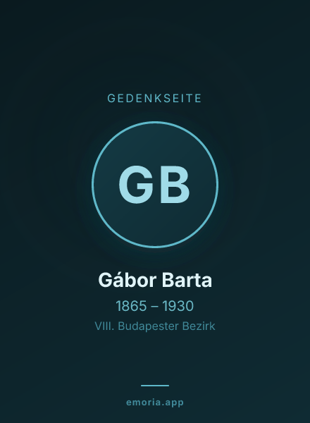 Gedenkportrait von Gábor Barta