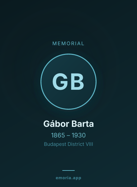 Memorial portrait of Gábor Barta