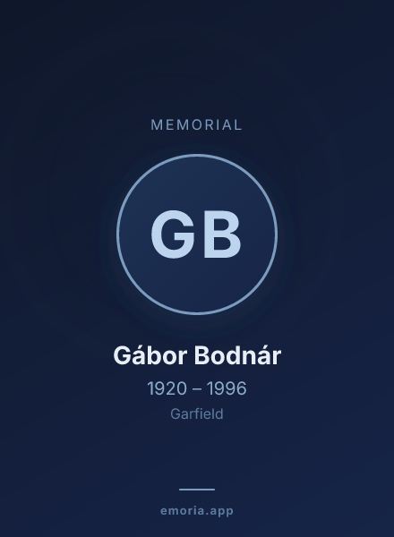 Memorial portrait of Gábor Bodnár