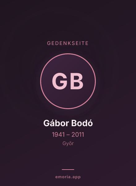 Gedenkportrait von Gábor Bodó