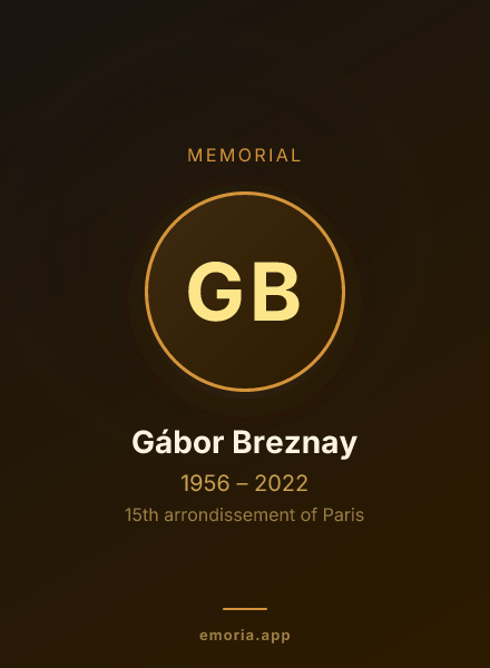 Memorial portrait of Gábor Breznay