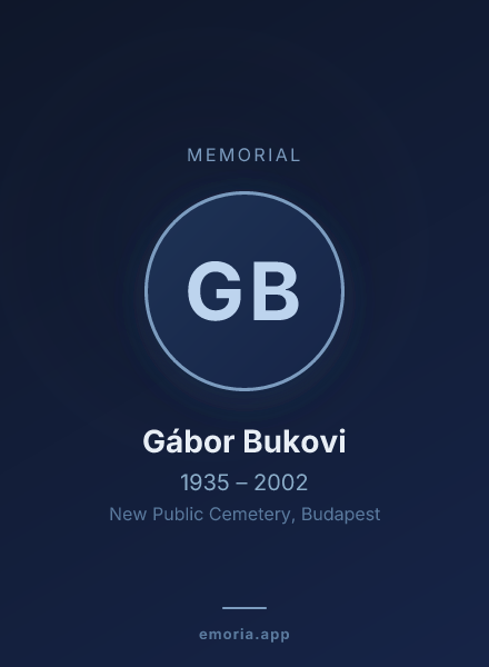 Memorial portrait of Gábor Bukovi
