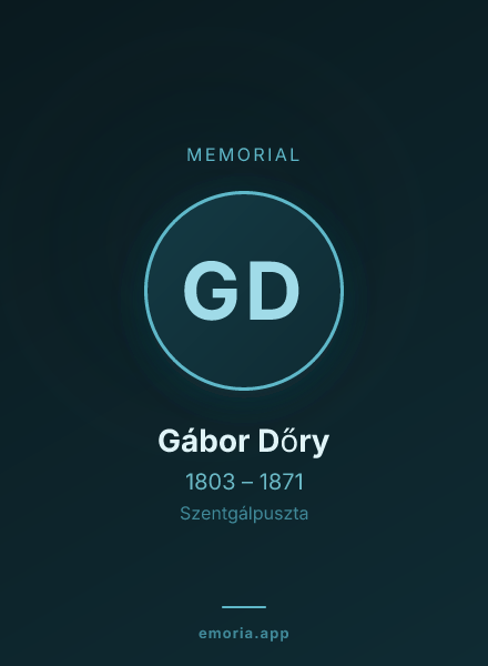 Memorial portrait of Gábor Dőry