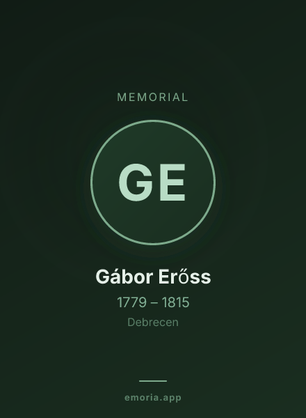 Memorial portrait of Gábor Erőss