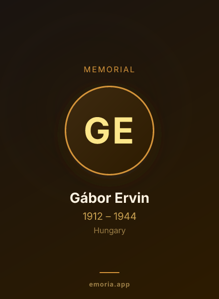 Memorial portrait of Gábor Ervin