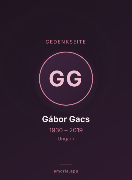 Gedenkportrait von Gábor Gacs