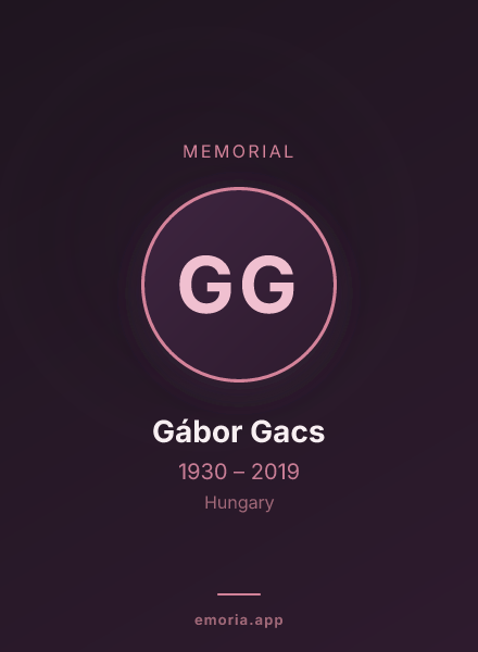 Memorial portrait of Gábor Gacs