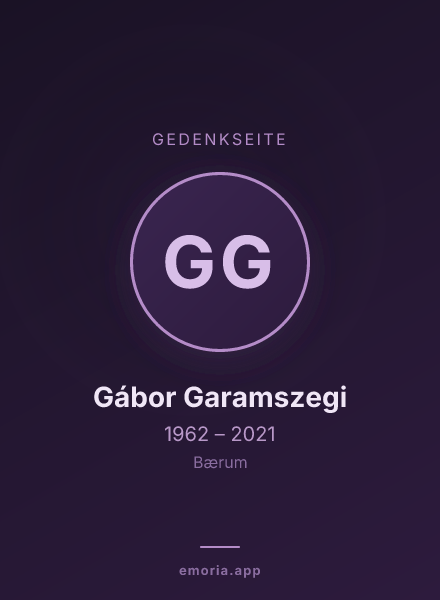 Gedenkportrait von Gábor Garamszegi