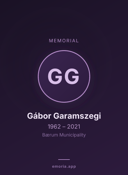 Memorial portrait of Gábor Garamszegi