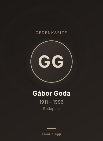Gedenkportrait von Gábor Goda
