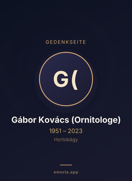 Gedenkportrait von Gábor Kovács (Ornitologe)