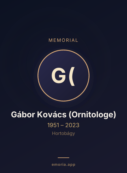 Memorial portrait of Gábor Kovács (Ornitologe)