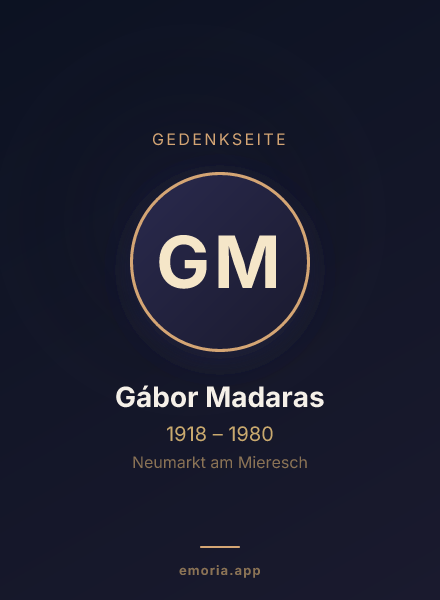 Gedenkportrait von Gábor Madaras