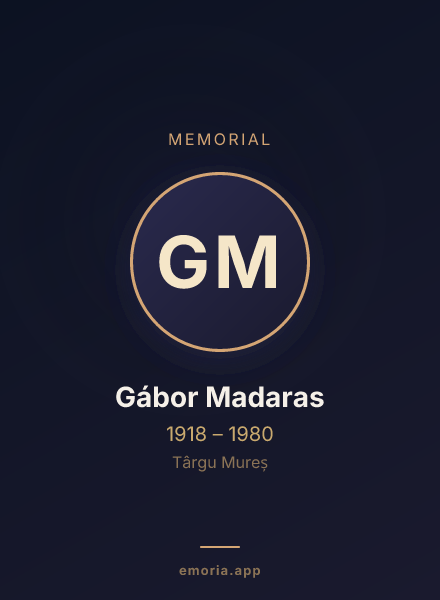 Memorial portrait of Gábor Madaras