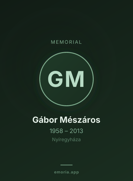 Memorial portrait of Gábor Mészáros