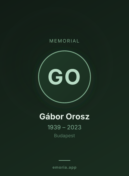 Memorial portrait of Gábor Orosz