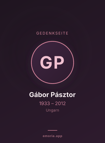 Gedenkportrait von Gábor Pásztor