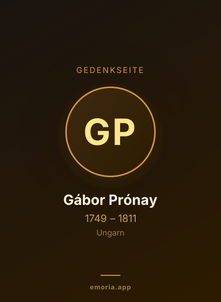 Gedenkportrait von Gábor Prónay
