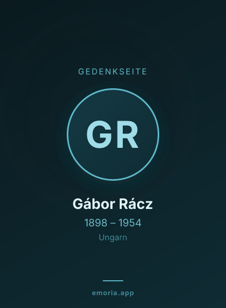 Gedenkportrait von Gábor Rácz
