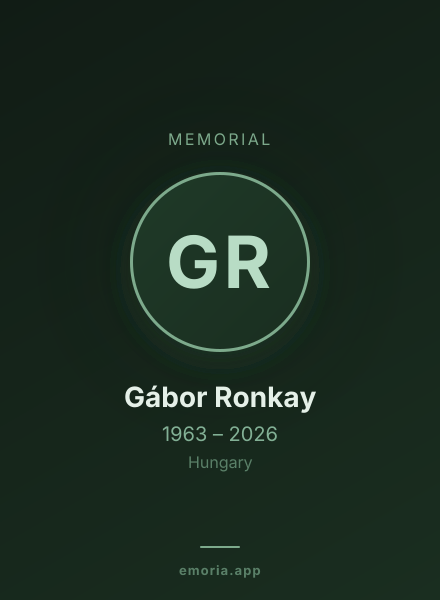 Memorial portrait of Gábor Ronkay