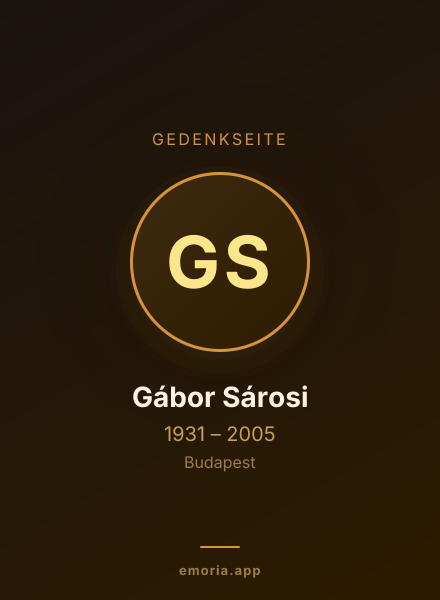 Gedenkportrait von Gábor Sárosi