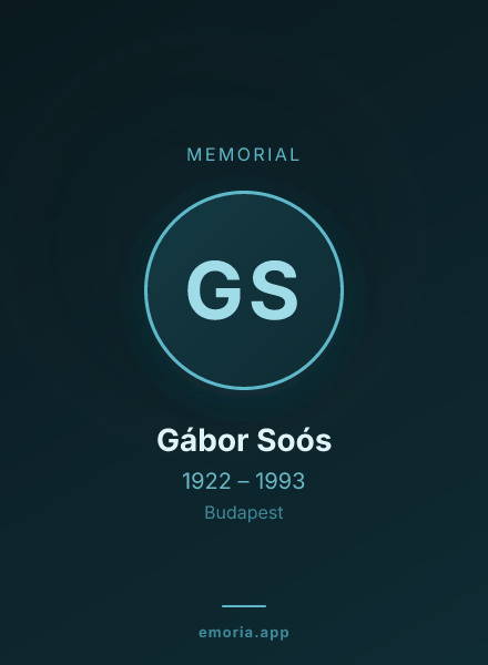 Memorial portrait of Gábor Soós