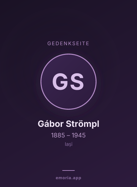 Gedenkportrait von Gábor Strömpl