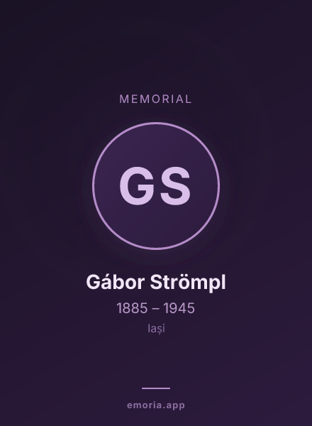 Memorial portrait of Gábor Strömpl
