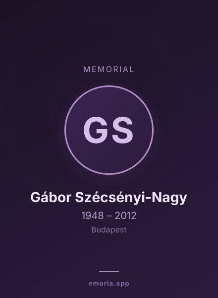 Memorial portrait of Gábor Szécsényi-Nagy