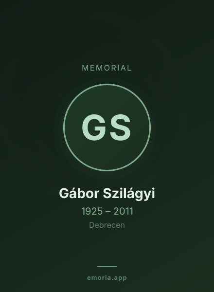 Memorial portrait of Gábor Szilágyi