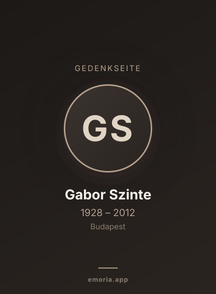 Gedenkportrait von Gabor Szinte
