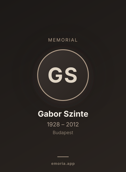 Memorial portrait of Gabor Szinte