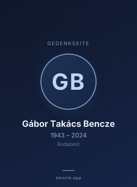 Gedenkportrait von Gábor Takács Bencze
