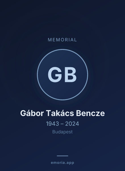 Memorial portrait of Gábor Takács Bencze