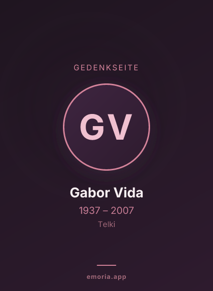 Gedenkportrait von Gabor Vida