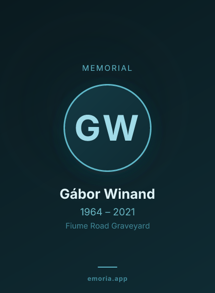 Memorial portrait of Gábor Winand