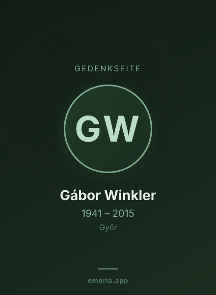 Gedenkportrait von Gábor Winkler