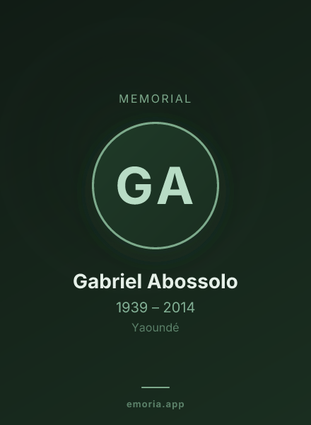 Memorial portrait of Gabriel Abossolo