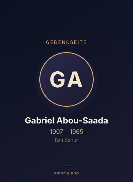 Gedenkportrait von Gabriel Abou-Saada