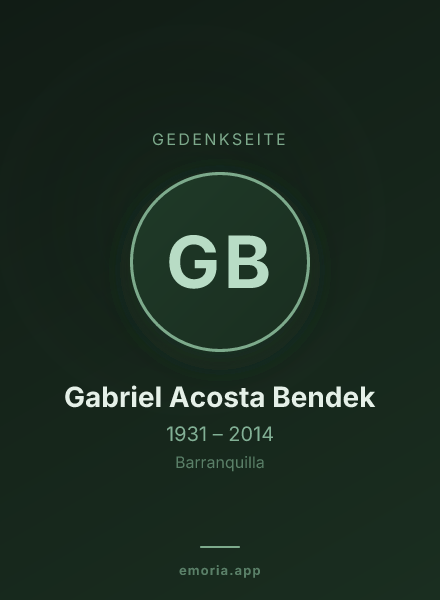 Gedenkportrait von Gabriel Acosta Bendek