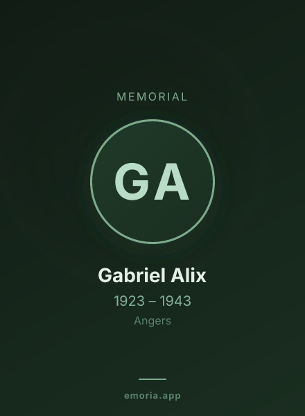 Memorial portrait of Gabriel Alix