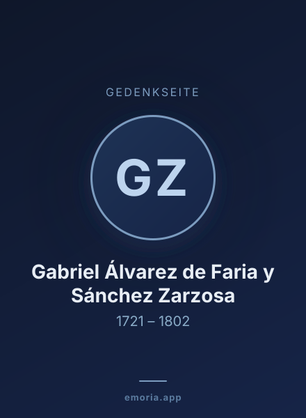 Gedenkportrait von Gabriel Álvarez de Faria y Sánchez Zarzosa