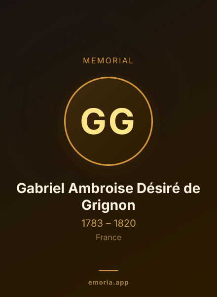 Memorial portrait of Gabriel Ambroise Désiré de Grignon