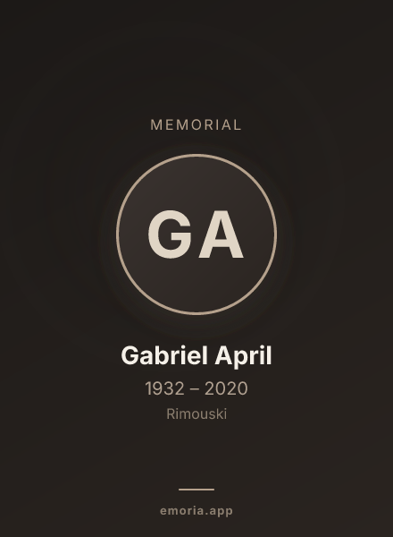 Memorial portrait of Gabriel April