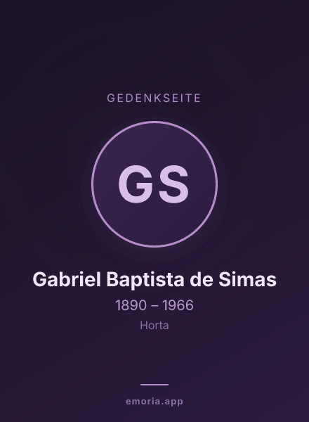 Gedenkportrait von Gabriel Baptista de Simas