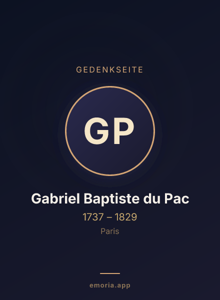 Gedenkportrait von Gabriel Baptiste du Pac