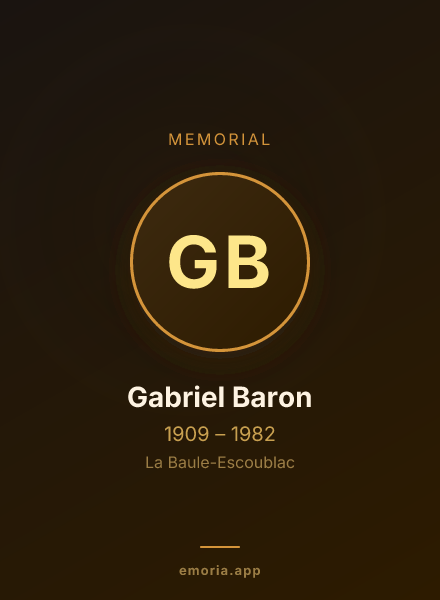 Memorial portrait of Gabriel Baron