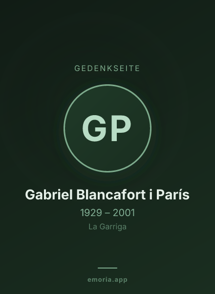 Gedenkportrait von Gabriel Blancafort i París